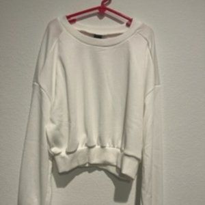 Shein White Cropped Sweater NEW